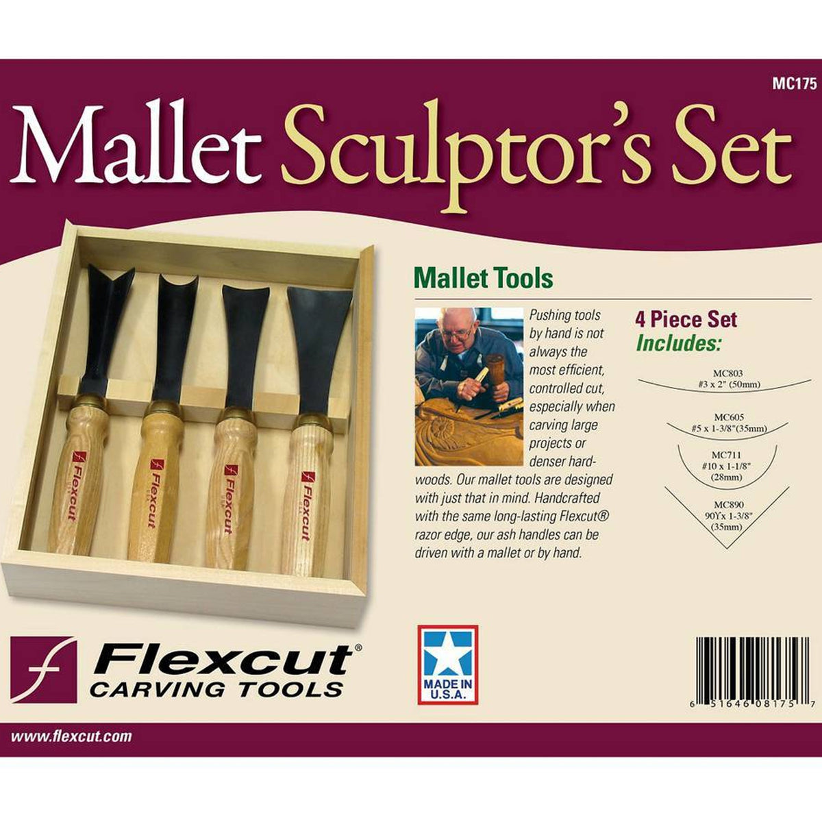 Flexcut 4 Piece Mallet Sculptor's Set