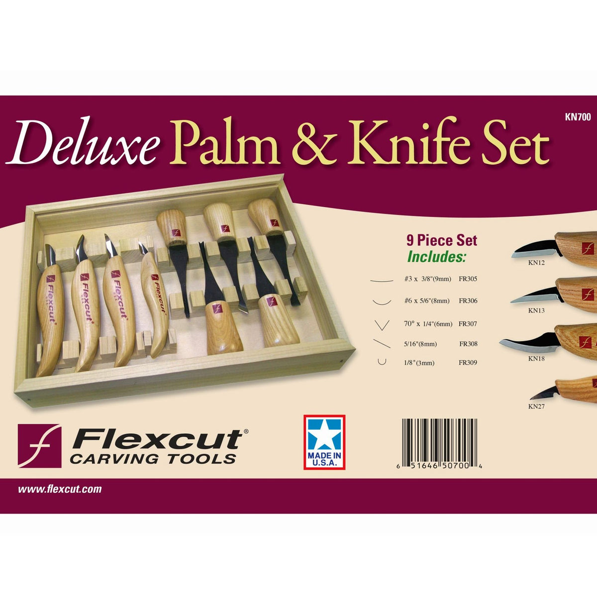 Flexcut Deluxe Palm and Knife Set KN700