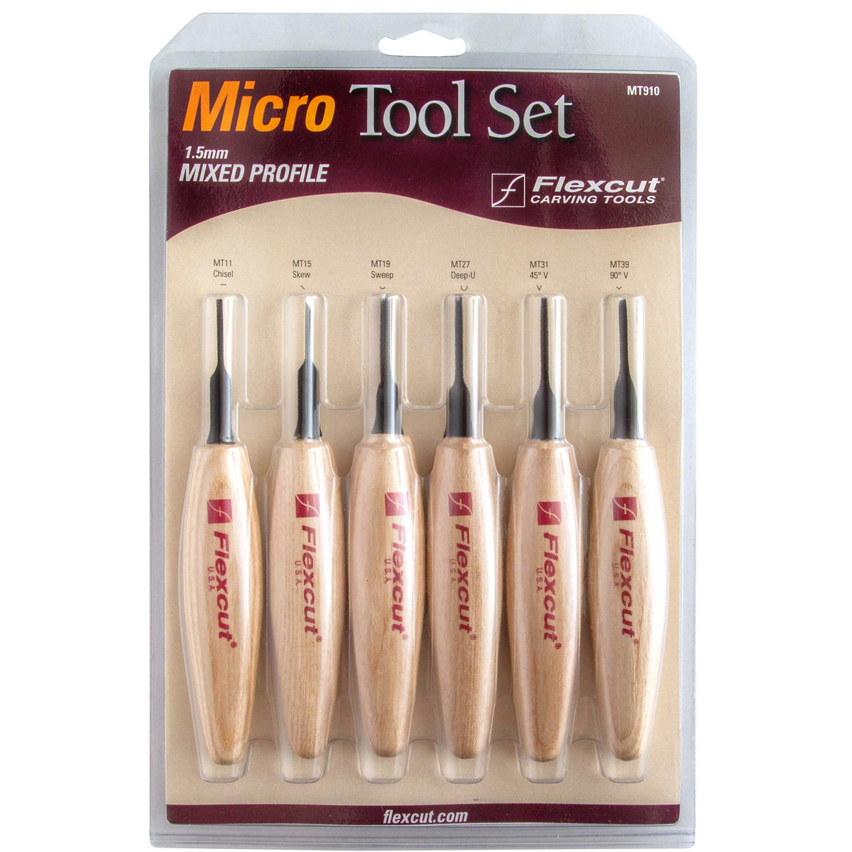 Flexcut Micro Tool Set of 6 - 1.5 mm Assortment