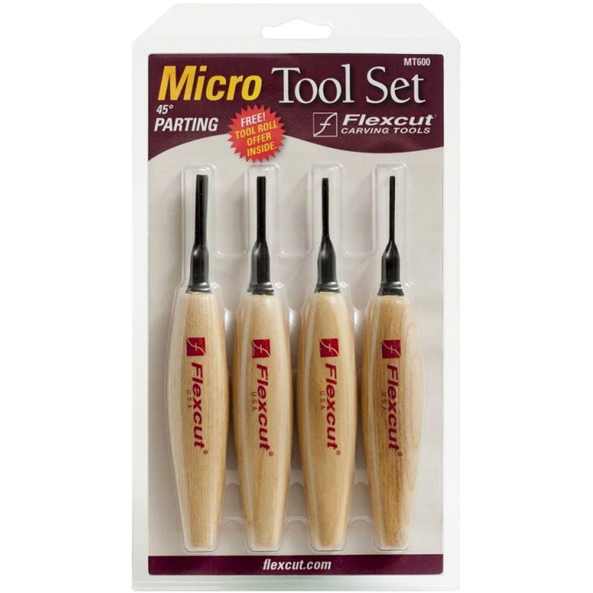 Flexcut Micro Tool Set of 4 - 45° Parting Tools