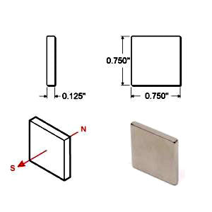 Rare Earth Block Magnets - 3/4 inch - Pack of 6