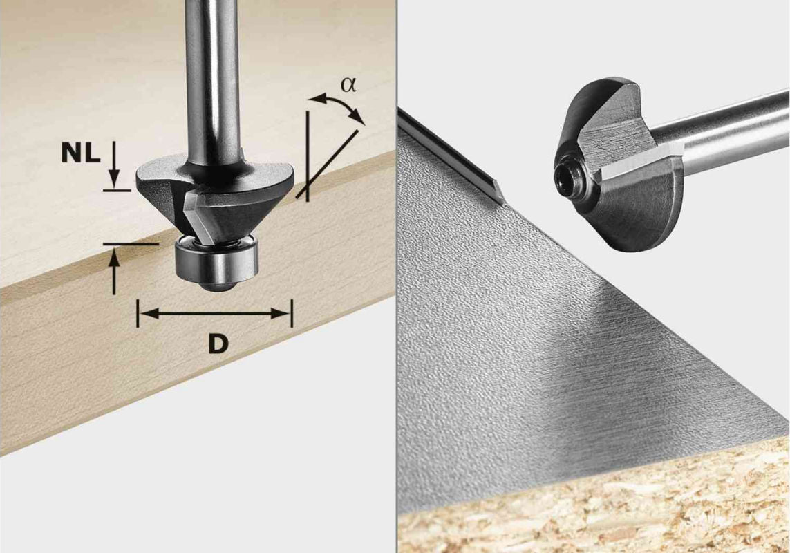 Festool Chamfer Router Bits - 8mm shank