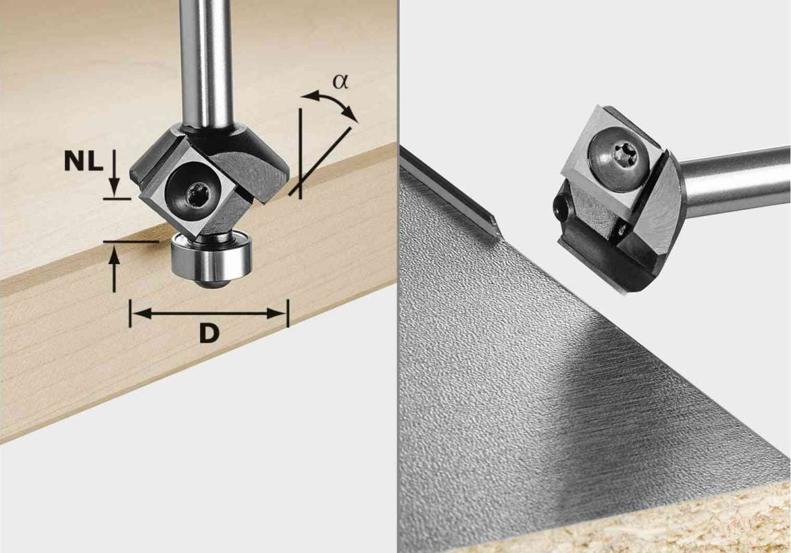 Festool Chamfer Router Bits - 8mm shank
