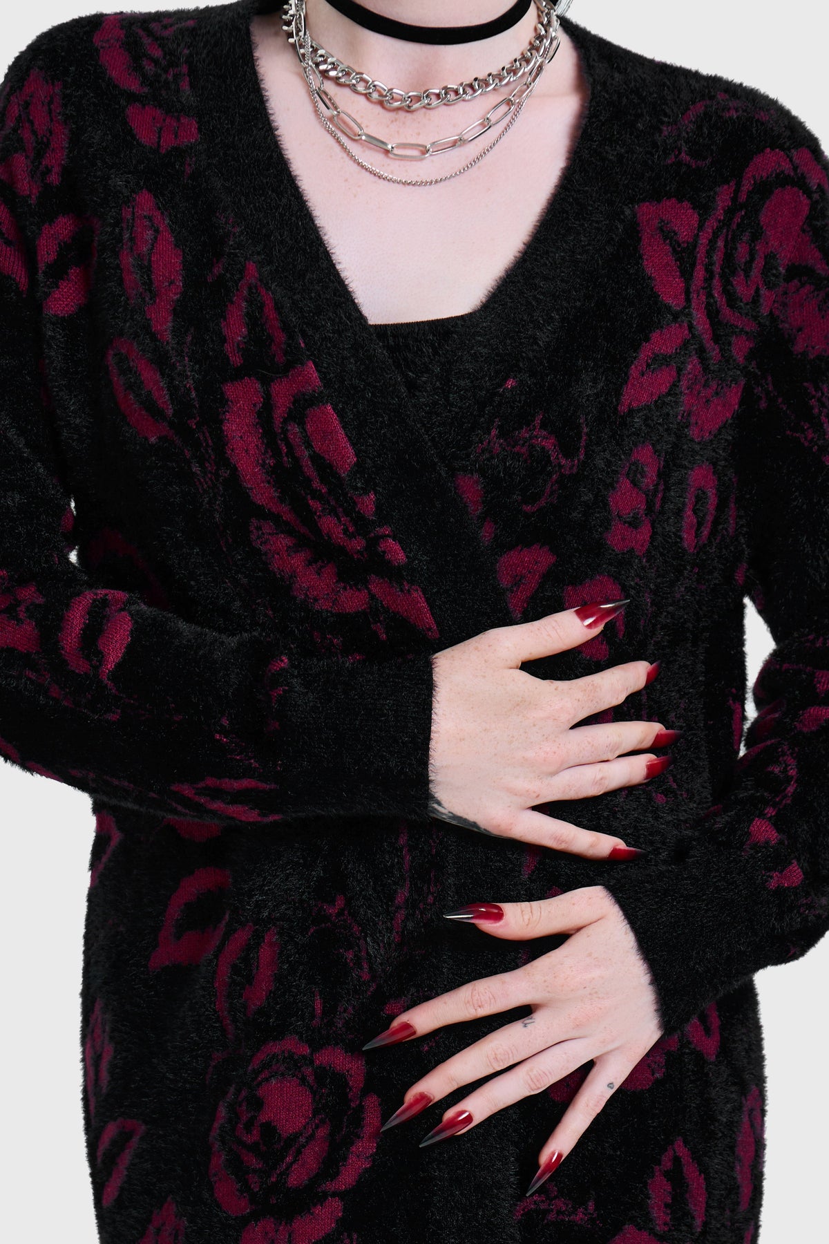 FUNERAL ROSE KNITTED CARDIGAN