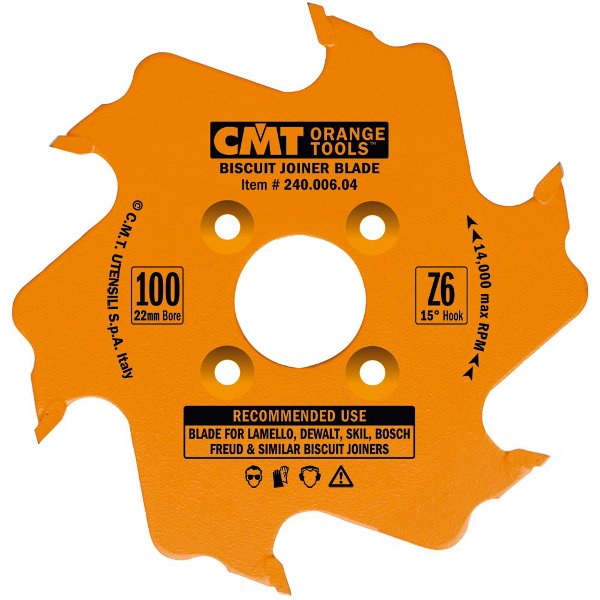 CMT 4 inch Biscuit Joiner Blade - 22mm Bore