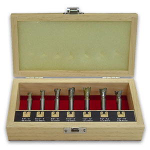 Set of 7 Dovetail Bits for Leigh Super Jigs and D1600