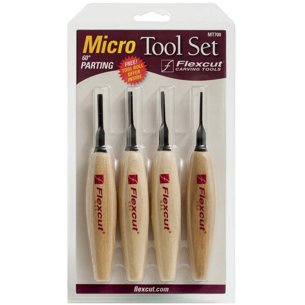 Flexcut Micro Tool Set of 4 - 60° Parting Tools