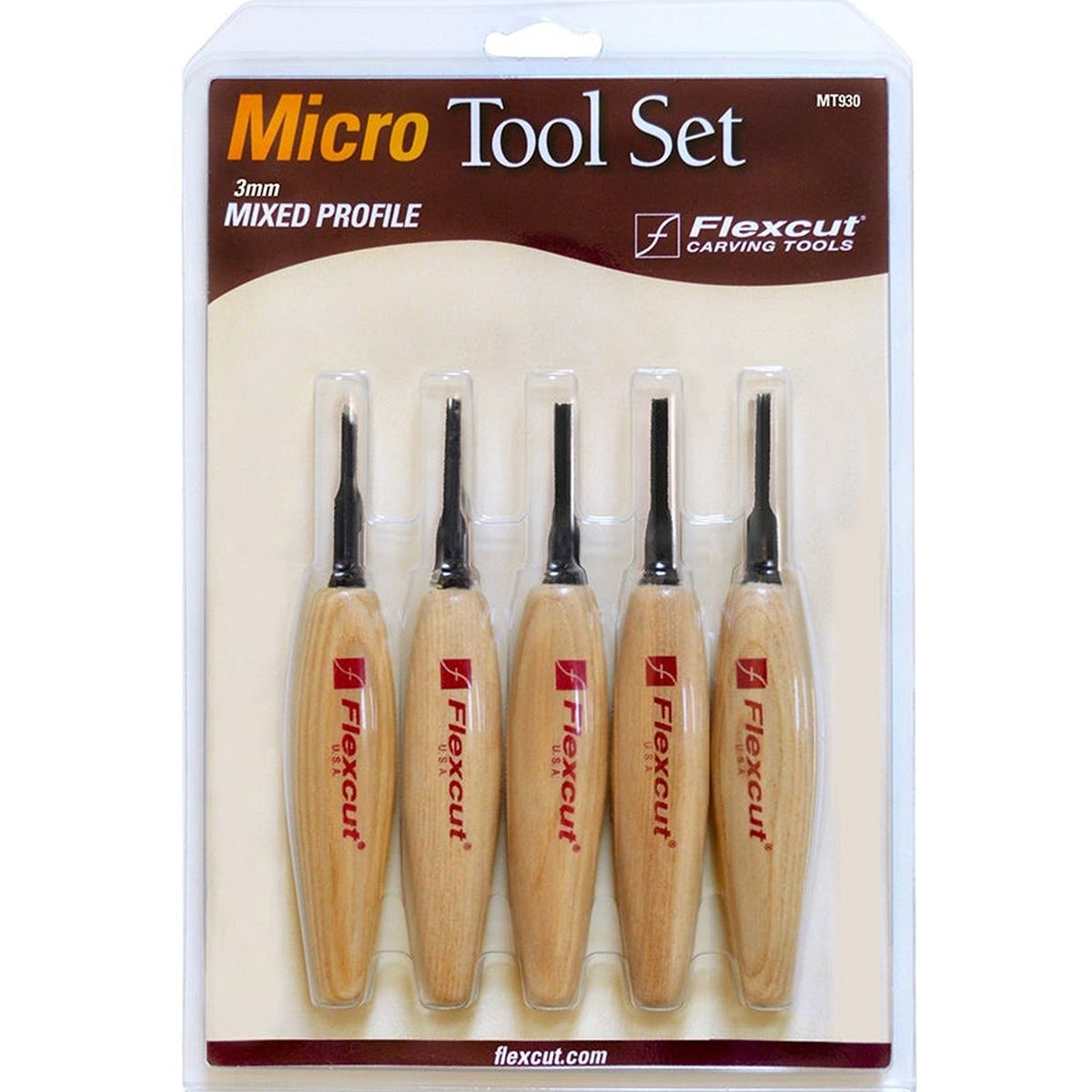 Flexcut Micro Tool Set of 5 - 3 mm Assortment