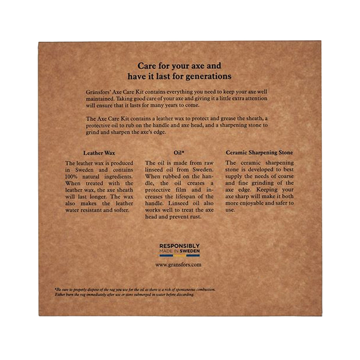 Gransfors Bruk Axe Care Kit