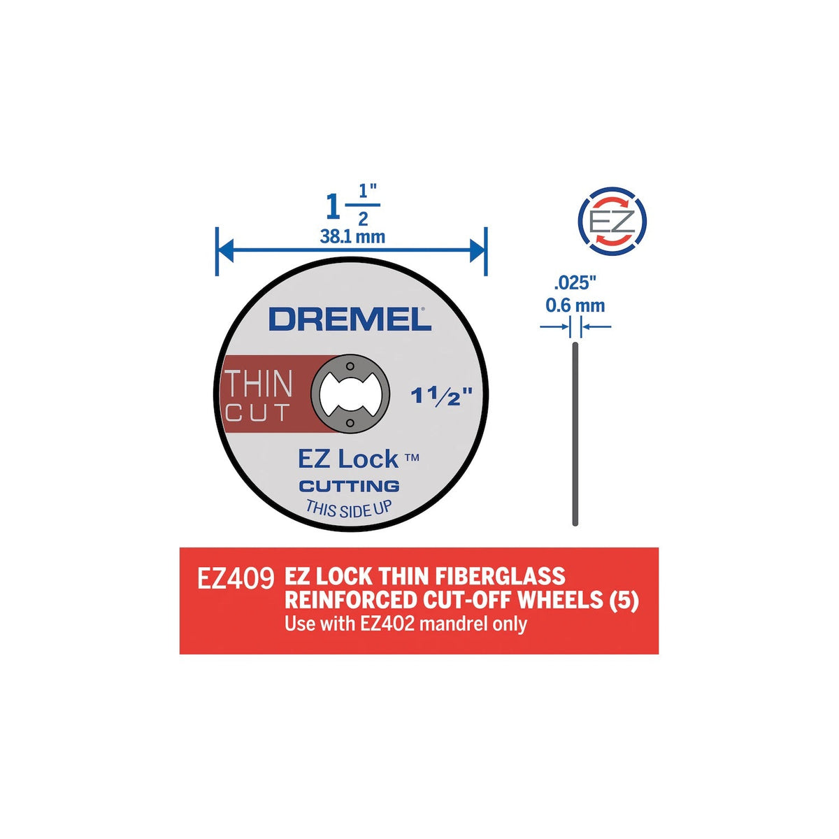 Dremel EZ Lock Thin Cut Off Wheels 5 Pack