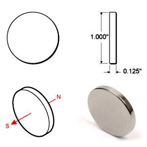 Rare Earth Disc Magnets - 1 inch - Pack of 4