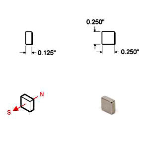 Rare Earth Block Magnets - 1/4 inch - Pack of 10