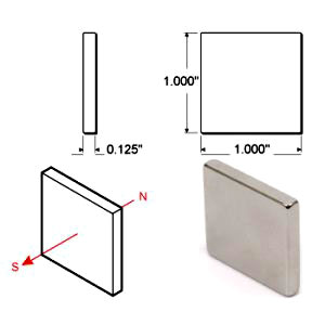 Rare Earth Block Magnets - 1 inch - Pack of 4