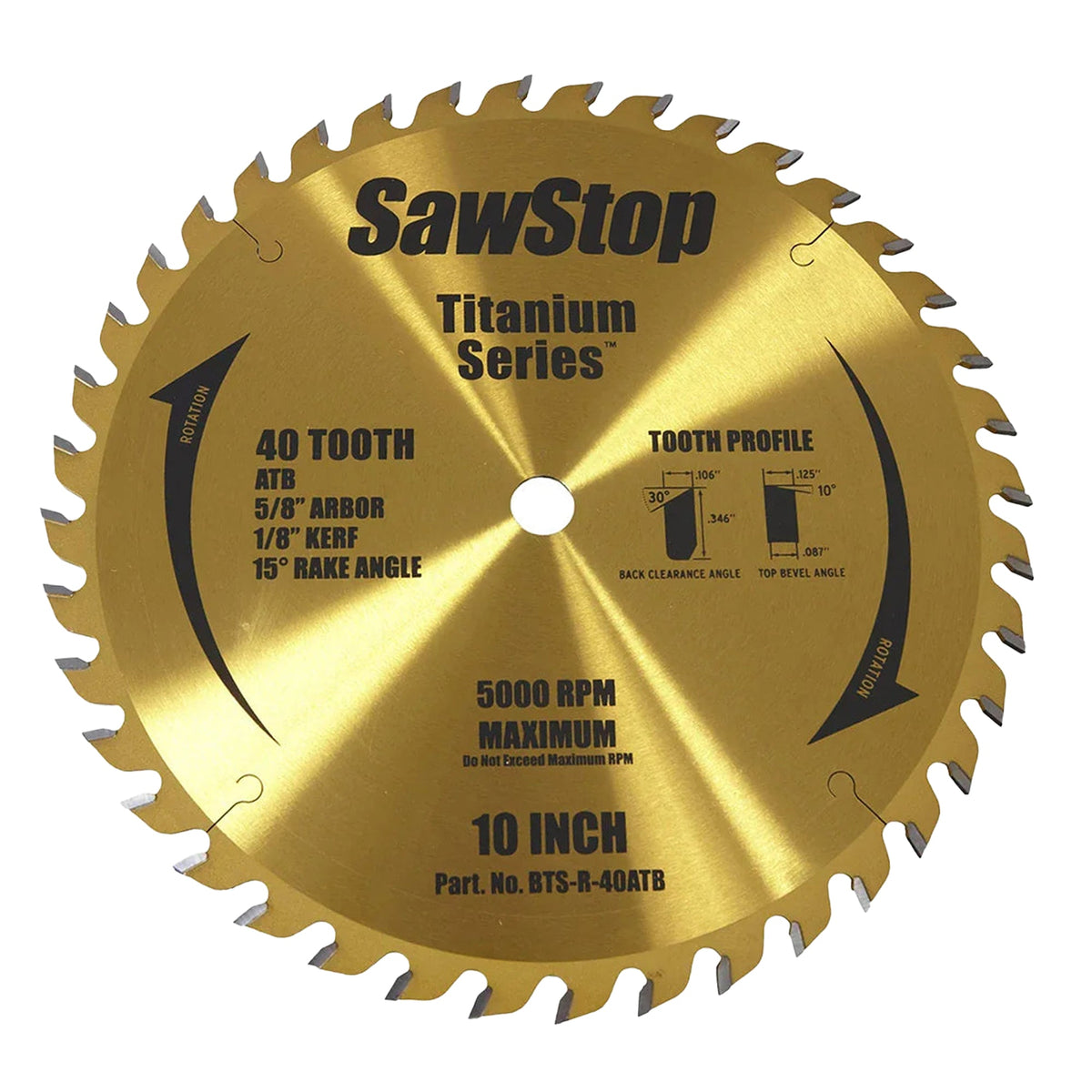 SawStop Titanium Series 10 inch Saw Blade