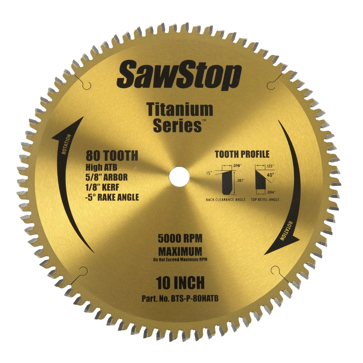 SawStop Titanium Series 10 inch Saw Blade