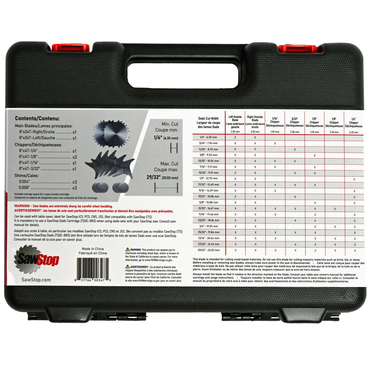 SawStop Premium Dado Set - 8 inch