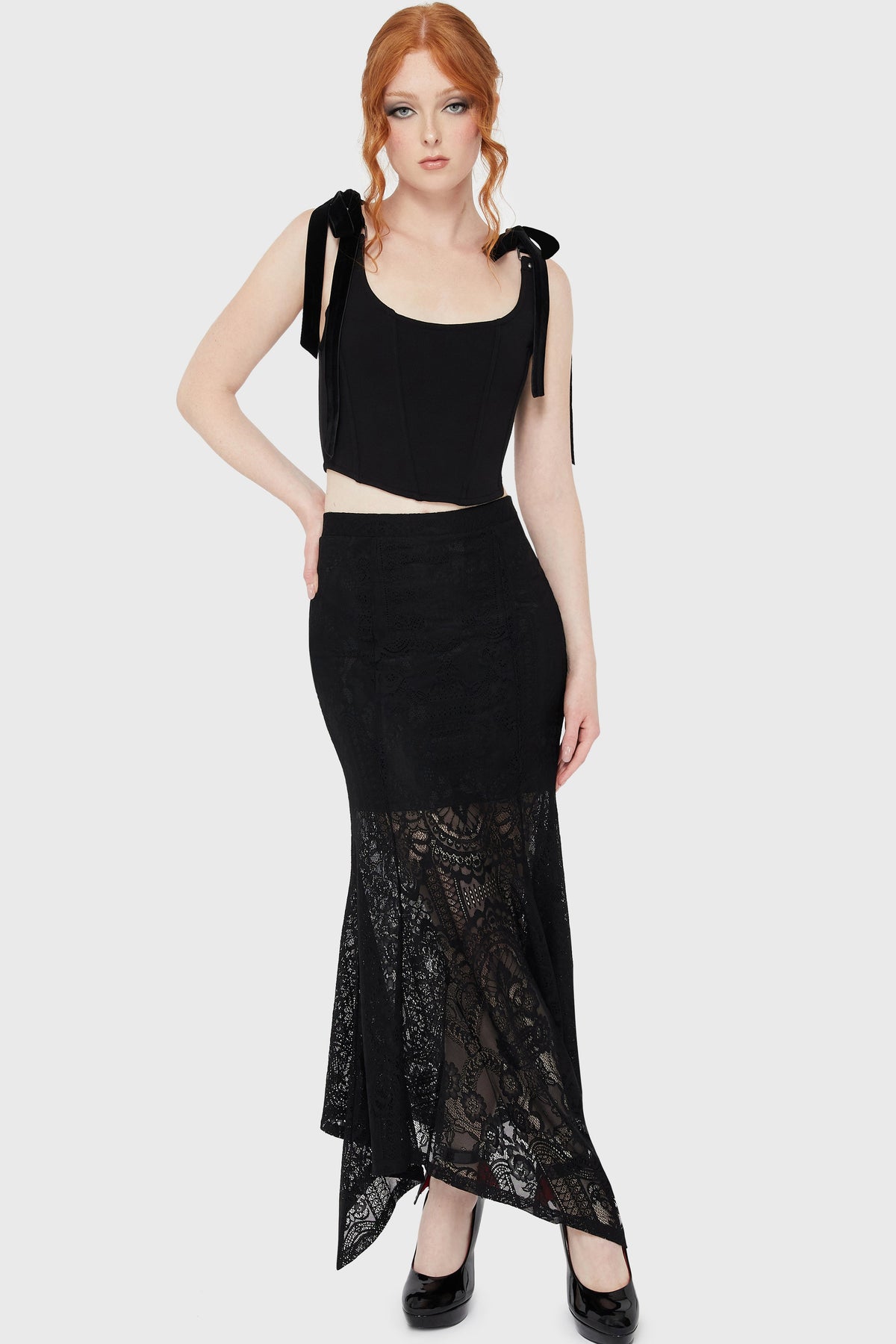 Belladonna Lace Maxi Skirt [Black]