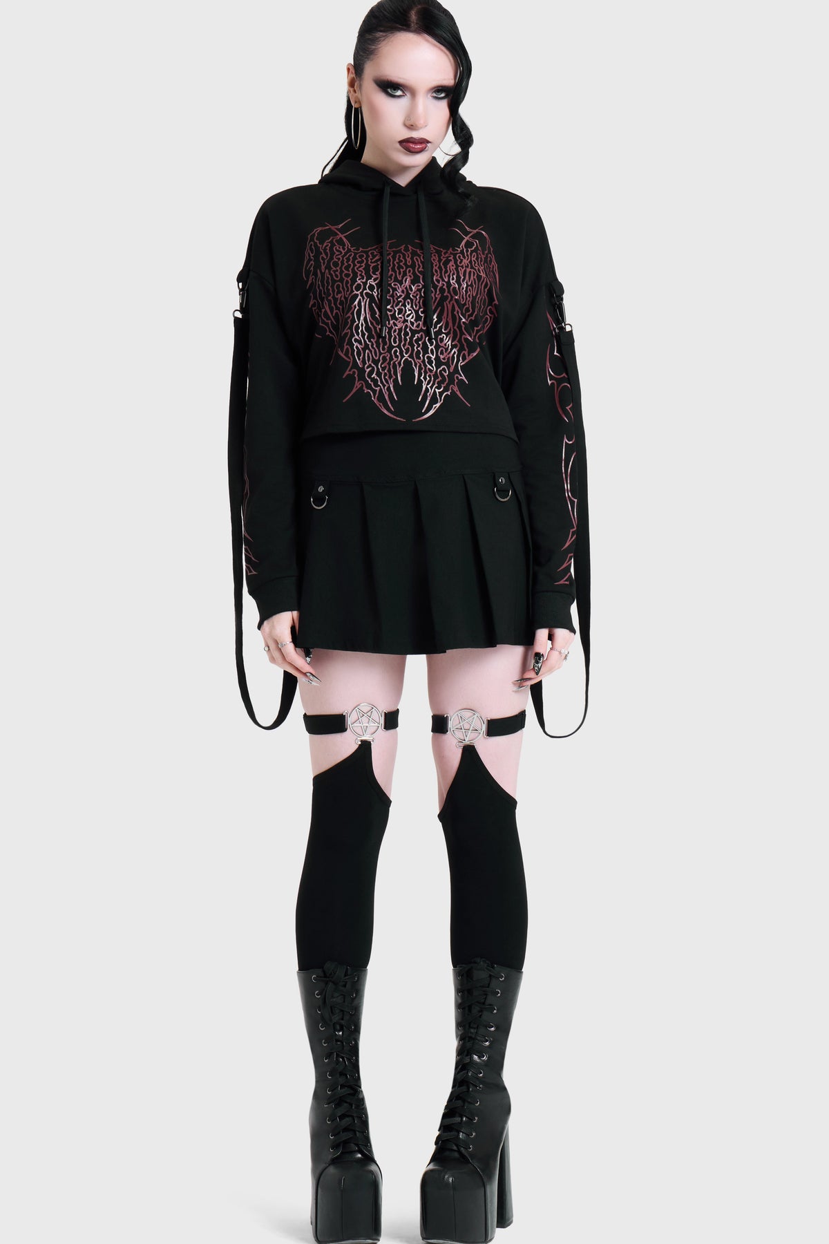 BRAND NEW NUMB CROP BONDAGE HOODIE