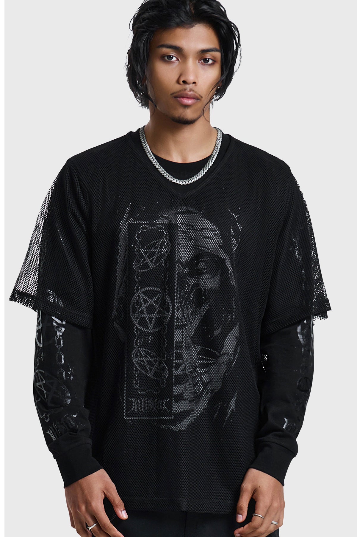 False Belief Fishnet Long Sleeve T-Shirt