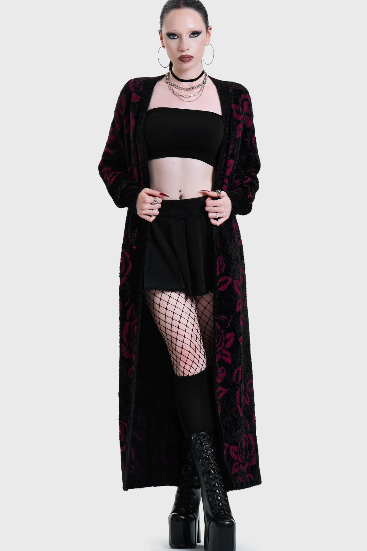FUNERAL ROSE KNITTED CARDIGAN