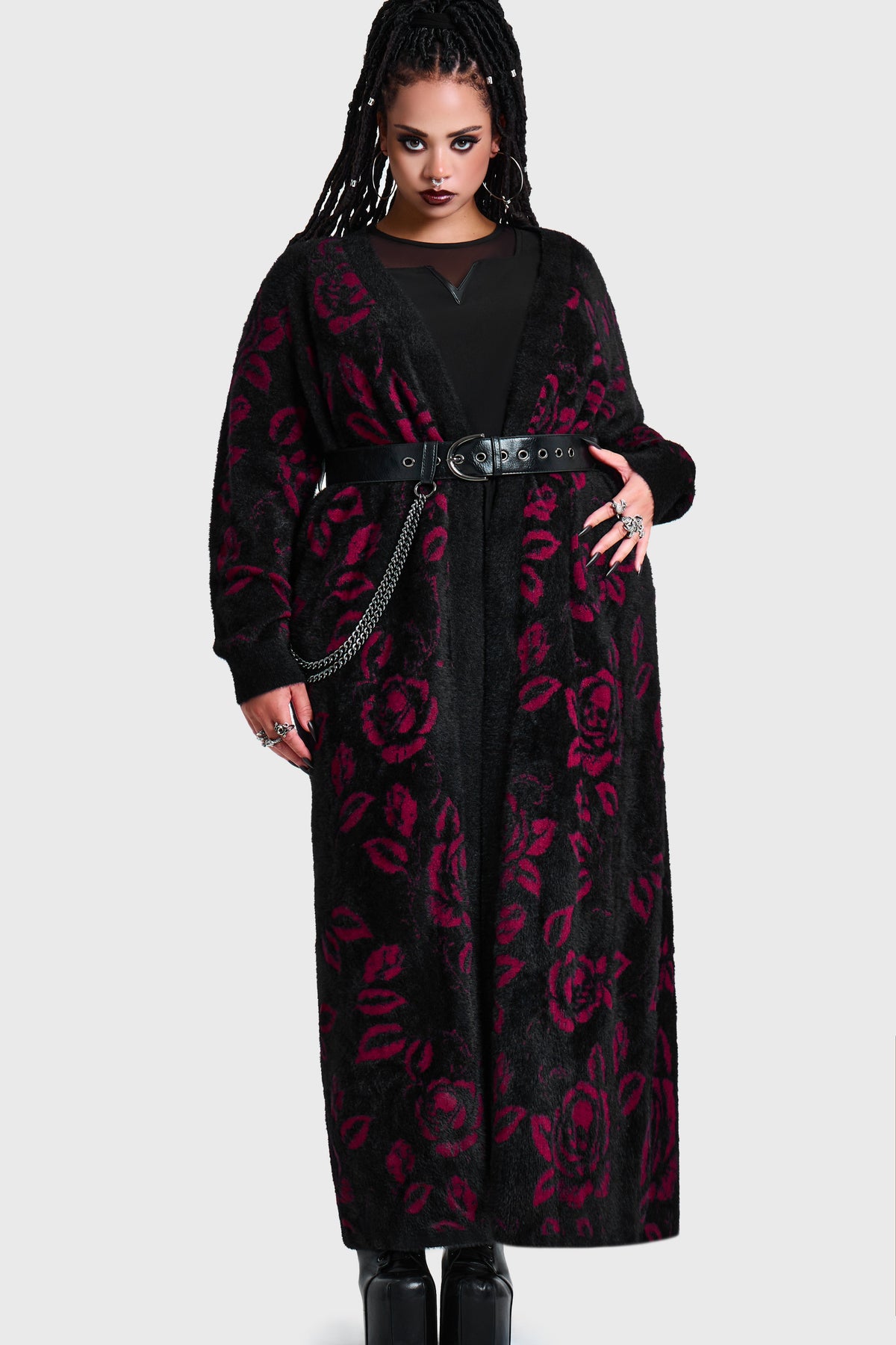 FUNERAL ROSE KNITTED CARDIGAN