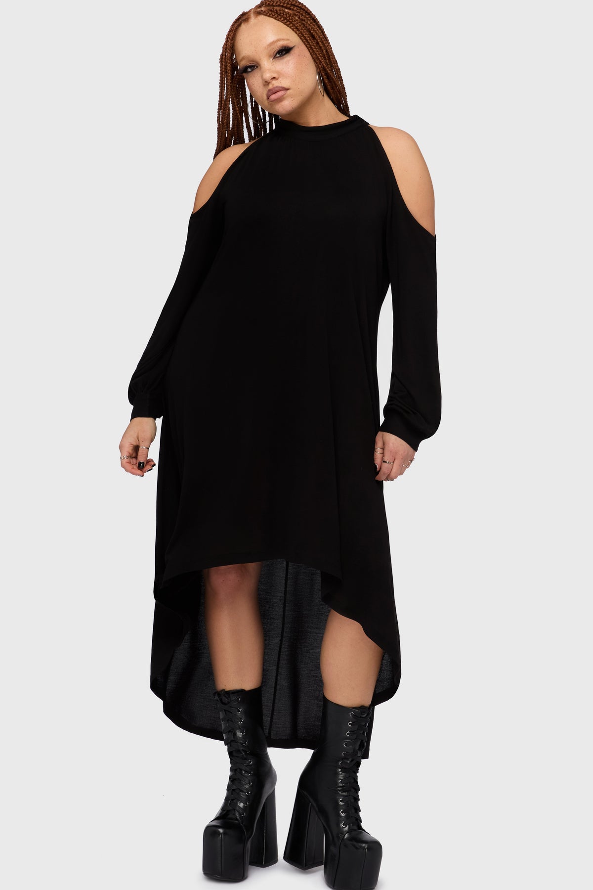 Kihilist Obsidienne Cold Shoulder Dress