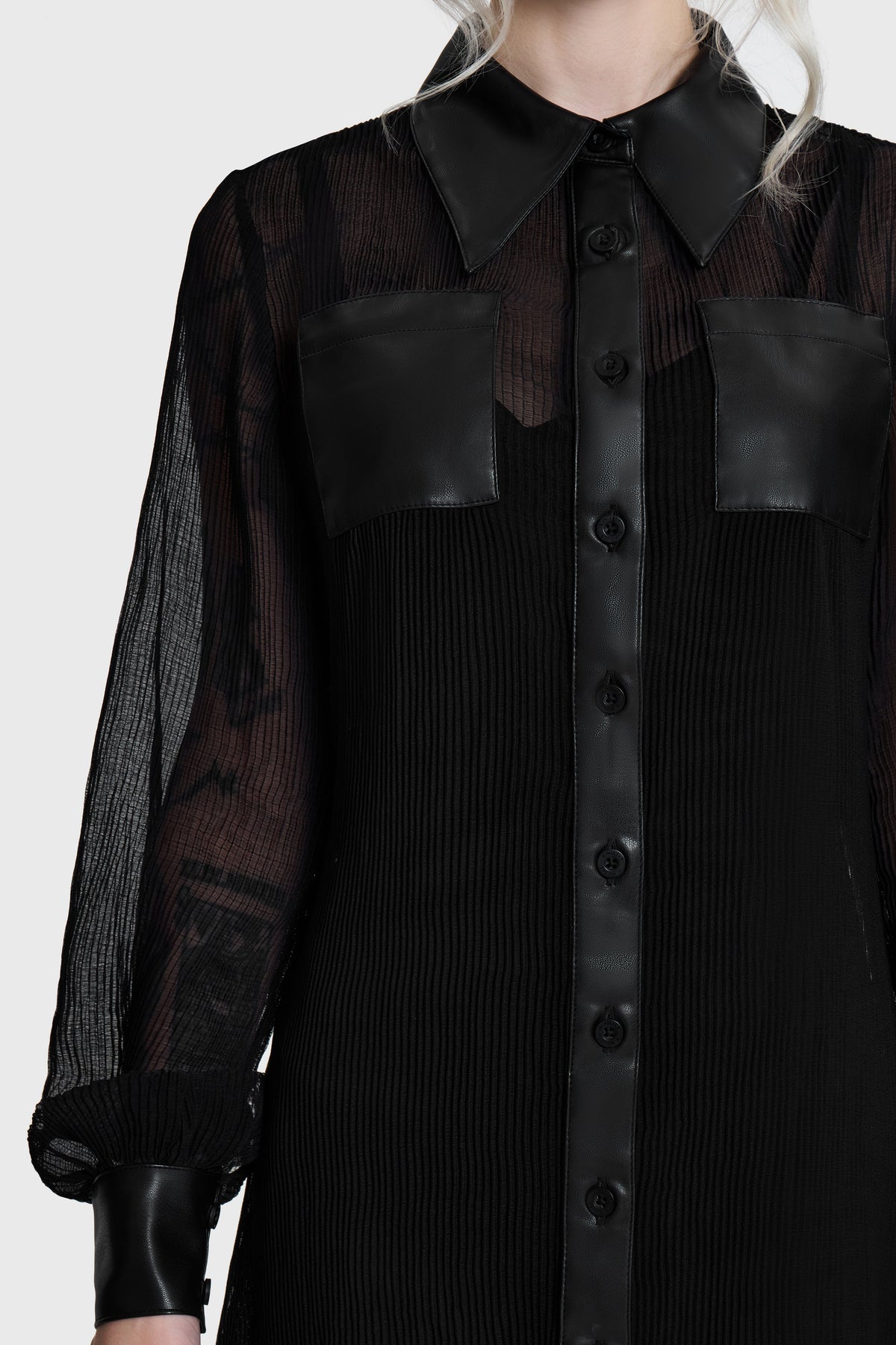 Obsidienne Pleated Shirt Dress