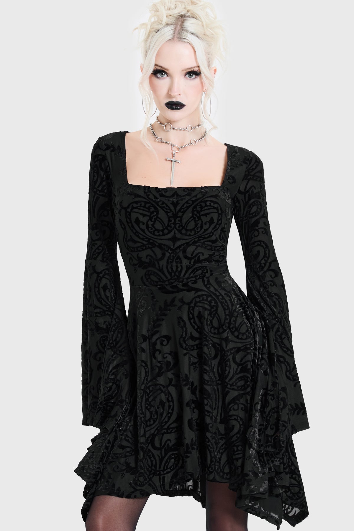 Ophidian Burnout Mini Dress