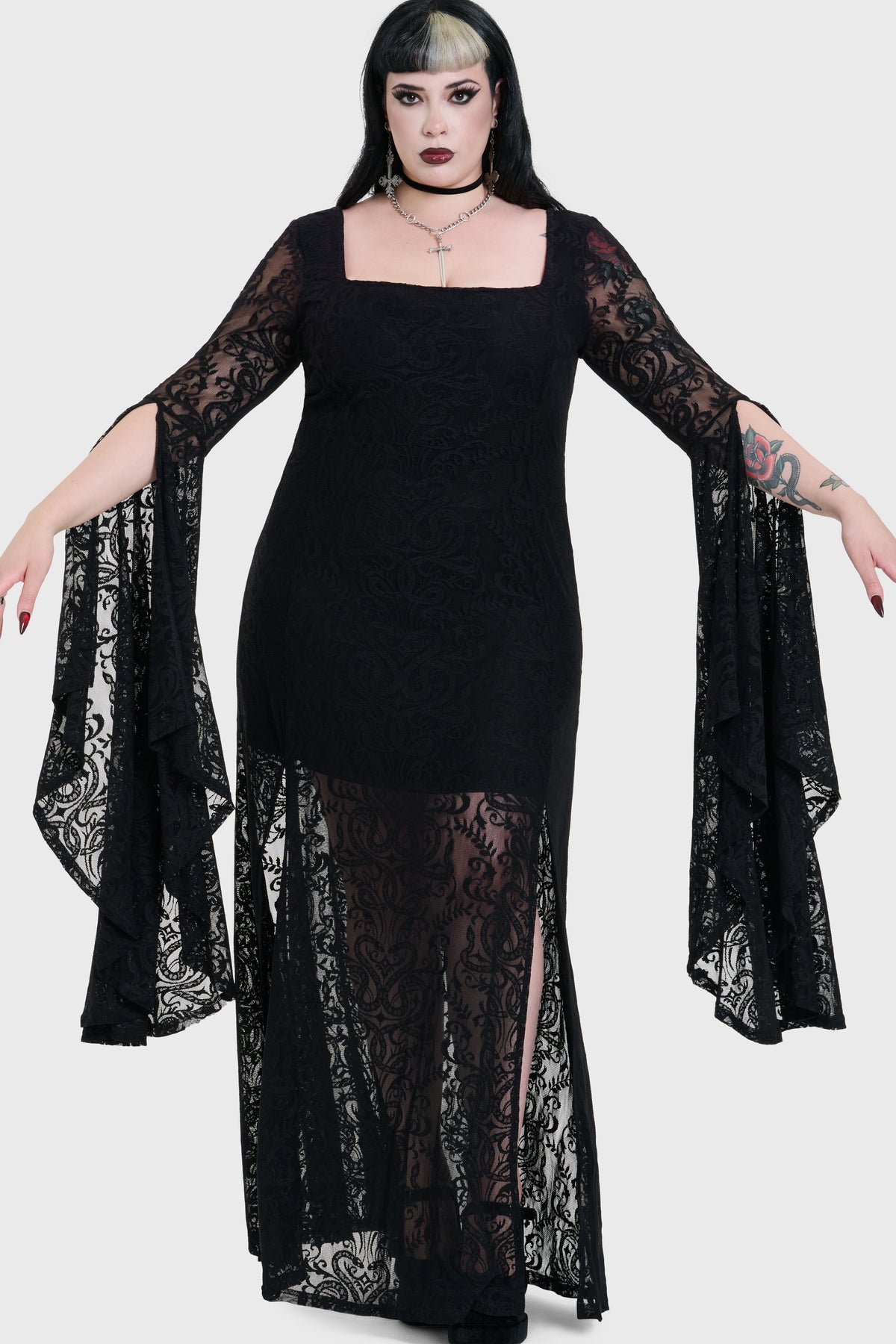 Ophidian Lace Maxi Dress